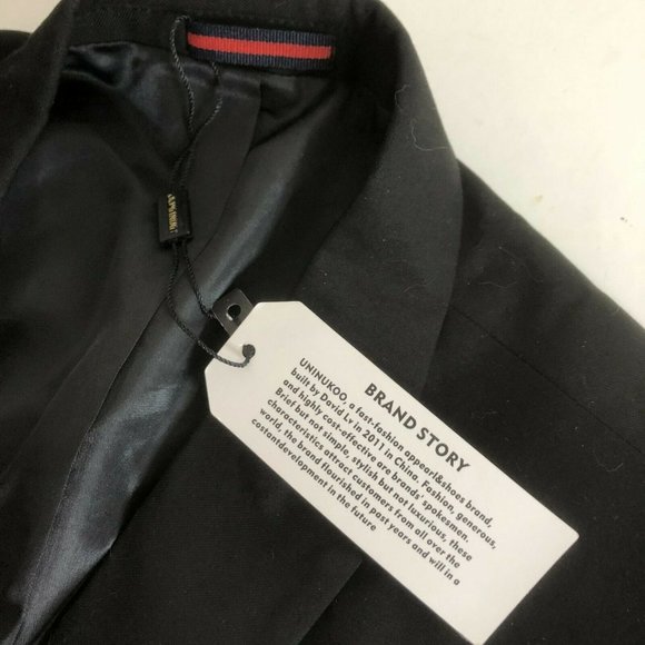 Uninukoo Men's Men's Slim Fit One Button Notch Lap - Picture 3 of 6